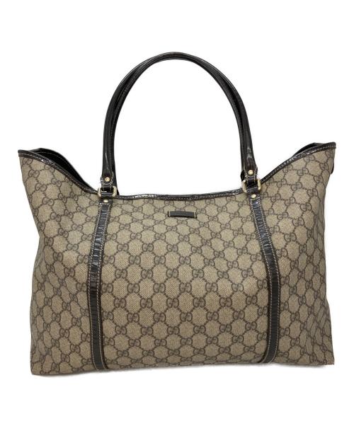GUCCI（グッチ）GUCCI (グッチ) トートバッグ ベージュ×ダークブラウンの古着・服飾アイテム