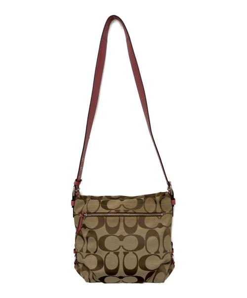 COACH（コーチ）COACH (コーチ) ショルダーバッグ ブラウン×ピンクの古着・服飾アイテム