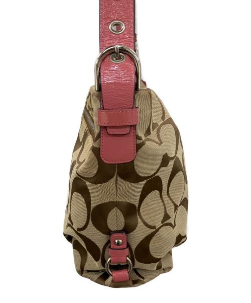COACH（コーチ）COACH (コーチ) ショルダーバッグ ブラウン×ピンクの古着・服飾アイテム
