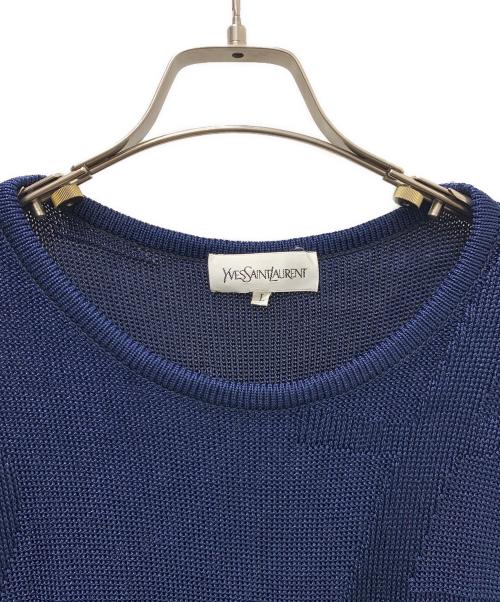 Yves Saint Laurent（イヴサンローラン）Yves Saint Laurent (イヴサンローラン) 薄手ニット ネイビー サイズ:Lの古着・服飾アイテム