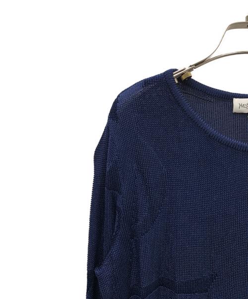 Yves Saint Laurent（イヴサンローラン）Yves Saint Laurent (イヴサンローラン) 薄手ニット ネイビー サイズ:Lの古着・服飾アイテム
