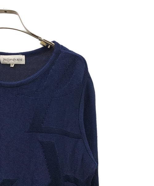 Yves Saint Laurent（イヴサンローラン）Yves Saint Laurent (イヴサンローラン) 薄手ニット ネイビー サイズ:Lの古着・服飾アイテム