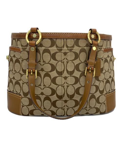 COACH（コーチ）COACH (コーチ) トートバッグ ベージュ×ブラウンの古着・服飾アイテム