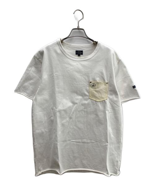 SCHOTT BROS.（ショットブロス）SCHOTT BROS. (ショットブロス) ワンスター レザーポケットTシャツ ホワイト サイズ:Lの古着・服飾アイテム