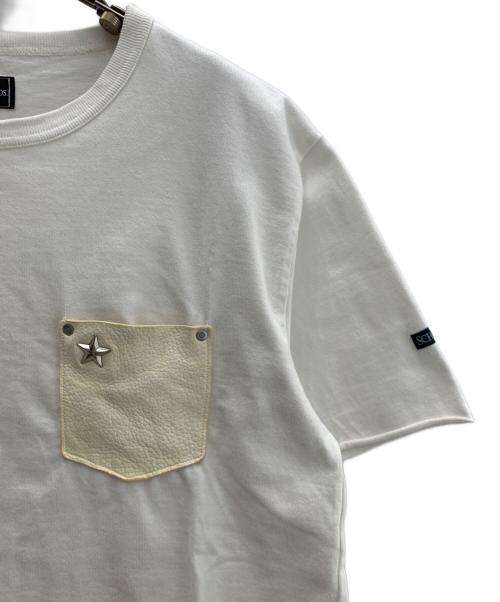 SCHOTT BROS.（ショットブロス）SCHOTT BROS. (ショットブロス) ワンスター レザーポケットTシャツ ホワイト サイズ:Lの古着・服飾アイテム
