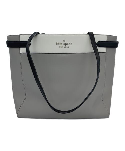 Kate Spade（ケイトスペード）Kate Spade (ケイトスペード) トートバッグ グレー×ホワイトの古着・服飾アイテム