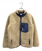 Patagoniaパタゴニア）の古着「フリースジャケット」｜ベージュ×ネイビー