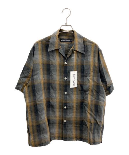 WACKO MARIA（ワコマリア）WACKO MARIA (ワコマリア) OMBRE CHECK OPEN COLLAR SHIRT グレー×ブラウン サイズ:Ｍの古着・服飾アイテム