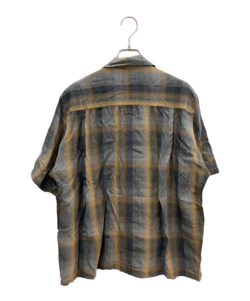 WACKO MARIA（ワコマリア）WACKO MARIA (ワコマリア) OMBRE CHECK OPEN COLLAR SHIRT グレー×ブラウン サイズ:Ｍの古着・服飾アイテム