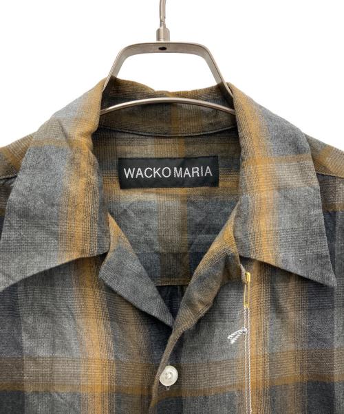WACKO MARIA（ワコマリア）WACKO MARIA (ワコマリア) OMBRE CHECK OPEN COLLAR SHIRT グレー×ブラウン サイズ:Ｍの古着・服飾アイテム