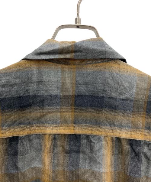 WACKO MARIA（ワコマリア）WACKO MARIA (ワコマリア) OMBRE CHECK OPEN COLLAR SHIRT グレー×ブラウン サイズ:Ｍの古着・服飾アイテム
