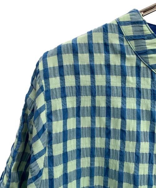 kelen（ケレン）kelen (ケレン) 半袖ワンピース 黄緑×ブルー サイズ:FREEの古着・服飾アイテム