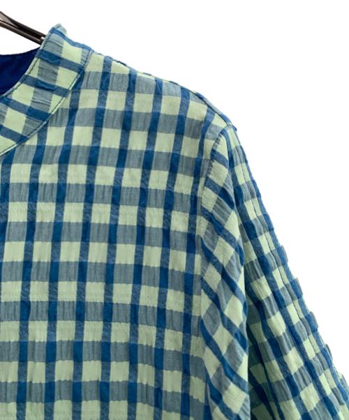 kelen（ケレン）kelen (ケレン) 半袖ワンピース 黄緑×ブルー サイズ:FREEの古着・服飾アイテム