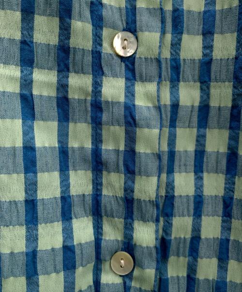 kelen（ケレン）kelen (ケレン) 半袖ワンピース 黄緑×ブルー サイズ:FREEの古着・服飾アイテム