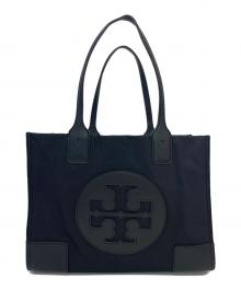 TORY BURCH（トリーバーチ）の古着「ナイロンレザートートバッグ」｜ブラック