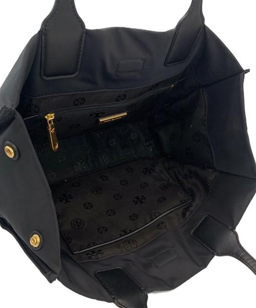 TORY BURCH（トリーバーチ）TORY BURCH (トリーバーチ) ナイロンレザートートバッグ ブラックの古着・服飾アイテム