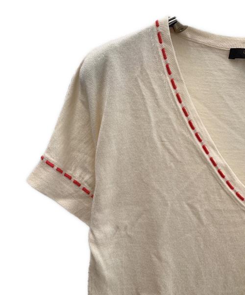 LOUIS VUITTON（ルイ ヴィトン）LOUIS VUITTON (ルイ ヴィトン) 半袖カットソー アイボリー×レッド サイズ:Ｓの古着・服飾アイテム