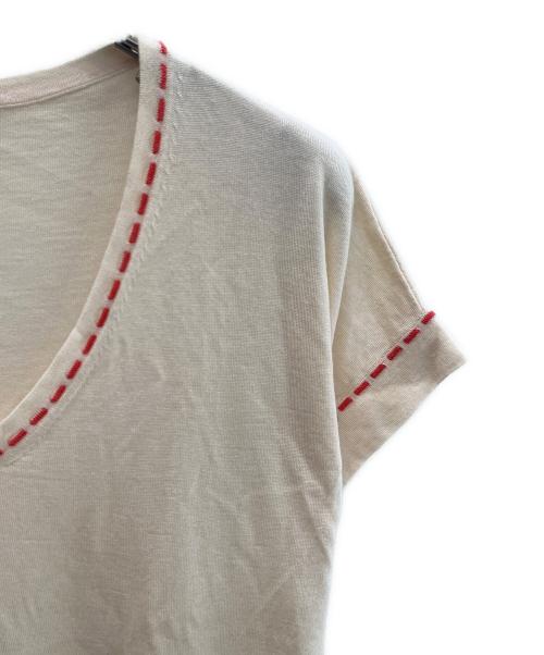 LOUIS VUITTON（ルイ ヴィトン）LOUIS VUITTON (ルイ ヴィトン) 半袖カットソー アイボリー×レッド サイズ:Ｓの古着・服飾アイテム