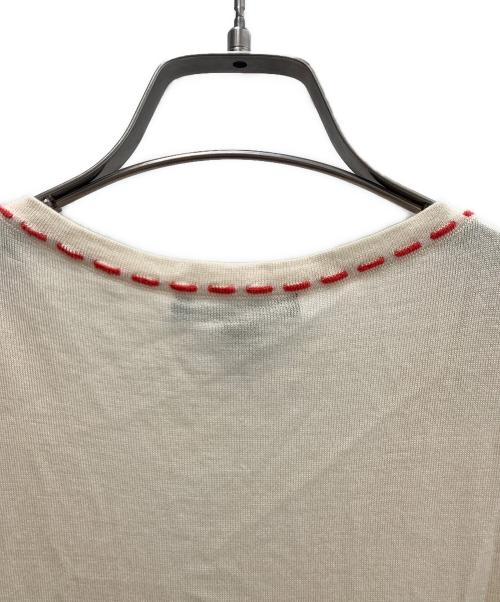 LOUIS VUITTON（ルイ ヴィトン）LOUIS VUITTON (ルイ ヴィトン) 半袖カットソー アイボリー×レッド サイズ:Ｓの古着・服飾アイテム