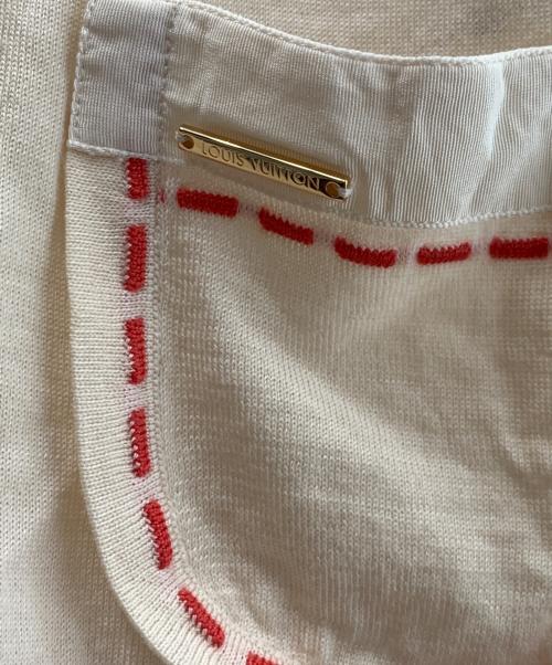 LOUIS VUITTON（ルイ ヴィトン）LOUIS VUITTON (ルイ ヴィトン) 半袖カットソー アイボリー×レッド サイズ:Ｓの古着・服飾アイテム