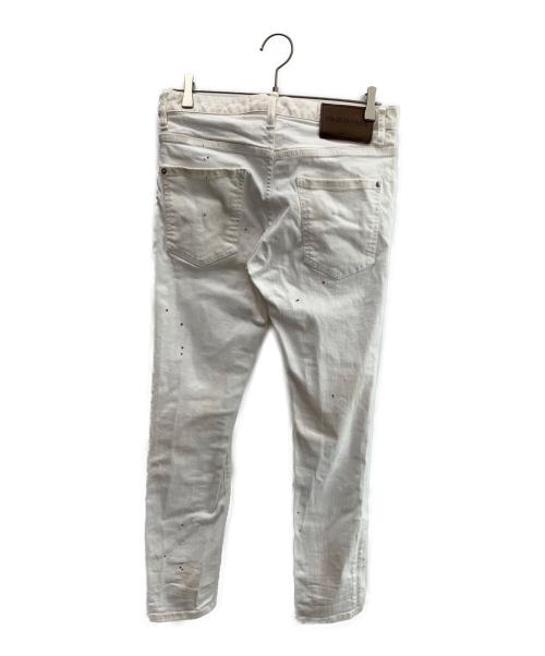 DSQUARED2（ディースクエアード）DSQUARED2 (ディースクエアード) ペイント加工デニムパンツ ホワイト サイズ:46 未使用品の古着・服飾アイテム