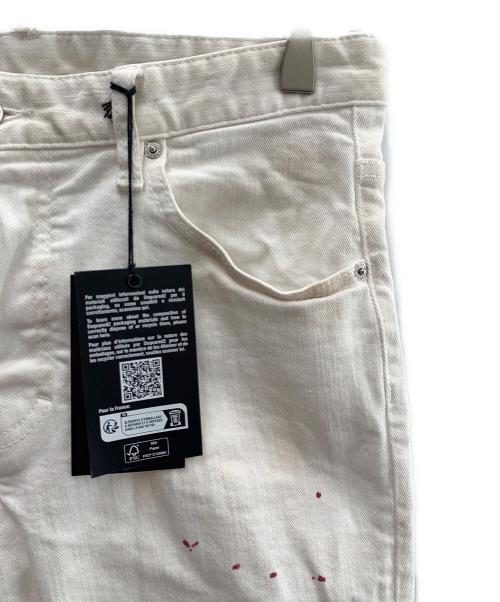 DSQUARED2（ディースクエアード）DSQUARED2 (ディースクエアード) ペイント加工デニムパンツ ホワイト サイズ:46 未使用品の古着・服飾アイテム