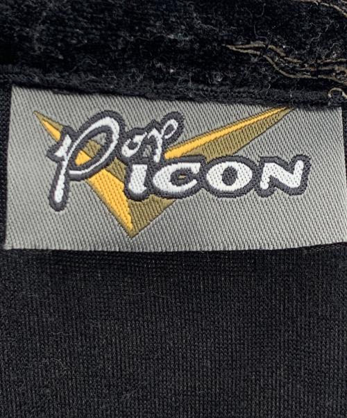 pop icon（ポップ・アイコン）pop icon (ポップ・アイコン) 半袖シャツ ブラック サイズ:不明の古着・服飾アイテム