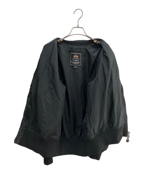 ALPHA（アルファ）ALPHA (アルファ) 切替デニムフライトジャケット ブラック サイズ:Lの古着・服飾アイテム