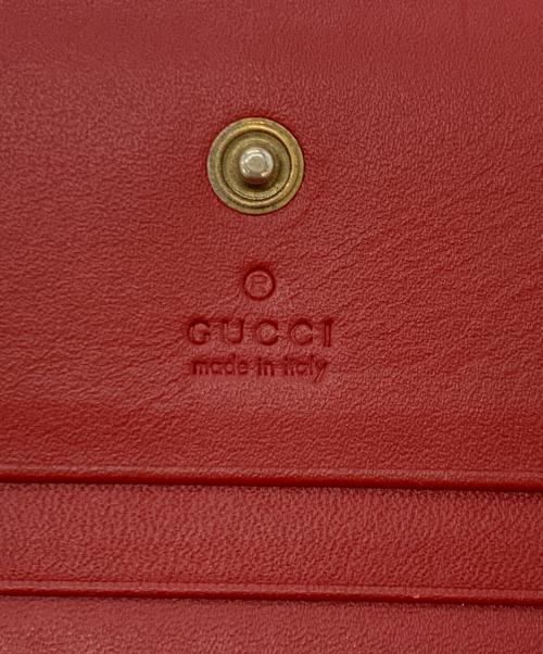 GUCCI（グッチ）GUCCI (グッチ) スプリームチェリーウォレット グレー×レッドの古着・服飾アイテム