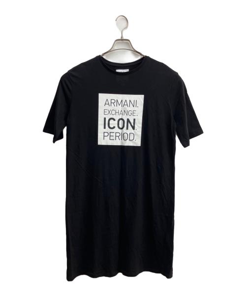 ARMANI EXCHANGE（アルマーニ エクスチェンジ）ARMANI EXCHANGE (アルマーニ エクスチェンジ) 半袖ワンピース ブラック サイズ:Ｍの古着・服飾アイテム