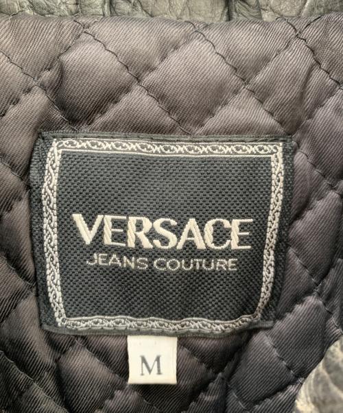 VERSACE（ヴェルサーチェ）VERSACE (ヴェルサーチェ) レザージャケット ブラック サイズ:Ｍの古着・服飾アイテム