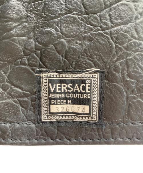 VERSACE（ヴェルサーチェ）VERSACE (ヴェルサーチェ) レザージャケット ブラック サイズ:Ｍの古着・服飾アイテム
