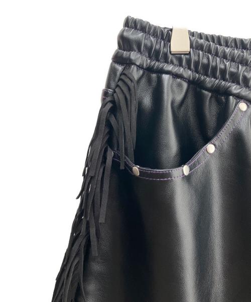 SOUNDS GOOOOD（サウンズグッド）SOUNDS GOOOOD (サウンズグッド) フリンジレザーライダースパンツ ブラック サイズ:SIZE ONEの古着・服飾アイテム