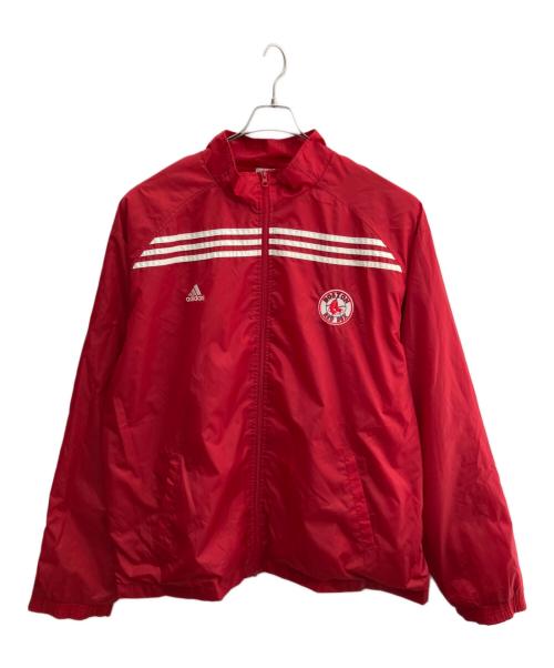 adidas（アディダス）adidas (アディダス) ナイロンジャケット レッド サイズ:2XLの古着・服飾アイテム