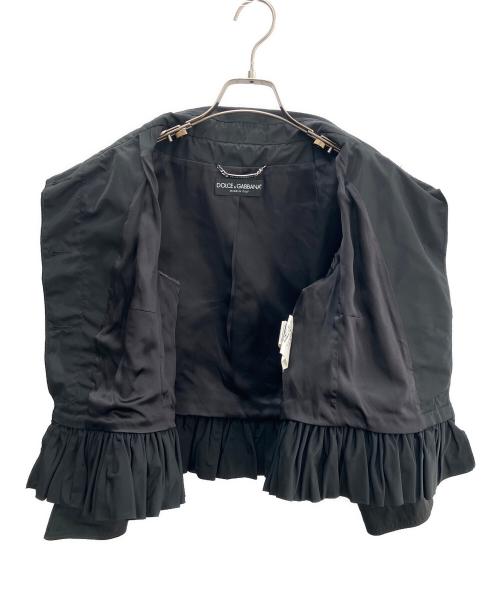 DOLCE & GABBANA（ドルチェ＆ガッバーナ）DOLCE & GABBANA (ドルチェ＆ガッバーナ) フリルジャケット ブラック サイズ:42の古着・服飾アイテム