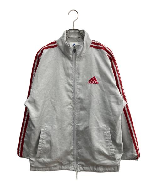 adidas（アディダス）adidas (アディダス) ジップパーカー グレー×レッド サイズ:Ｓの古着・服飾アイテム