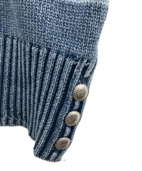 TMT（ティーエムティー）TMT (ティーエムティー) 	INDIGO BULLET HOLE BORDER KNIT PULLOVER ネイビー サイズ:Lの古着・服飾アイテム