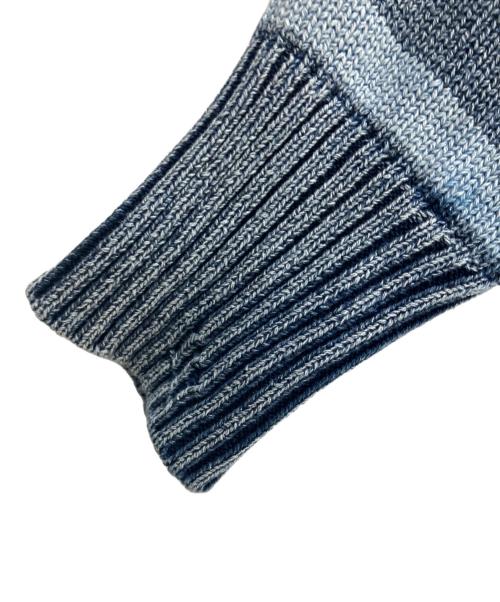 TMT（ティーエムティー）TMT (ティーエムティー) 	INDIGO BULLET HOLE BORDER KNIT PULLOVER ネイビー サイズ:Lの古着・服飾アイテム