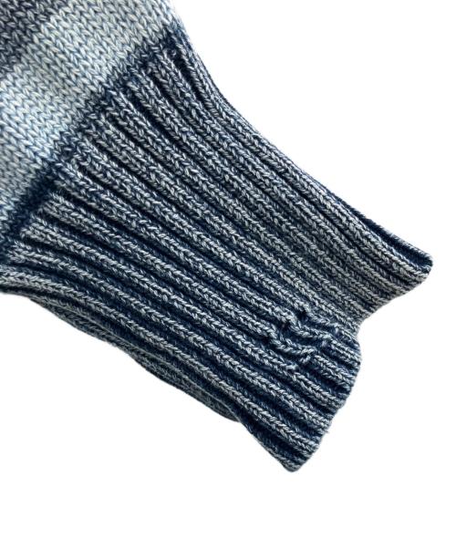 TMT（ティーエムティー）TMT (ティーエムティー) 	INDIGO BULLET HOLE BORDER KNIT PULLOVER ネイビー サイズ:Lの古着・服飾アイテム