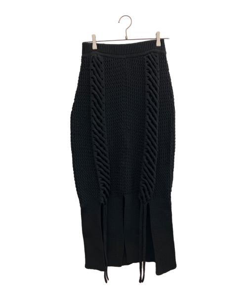 ODAKHA（オダカ）ODAKHA (オダカ) ニットスカート ブラック サイズ:FREEの古着・服飾アイテム