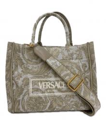 VERSACE（ヴェルサーチェ）の古着「ショルダートートバッグ」｜グレー×ベージュ