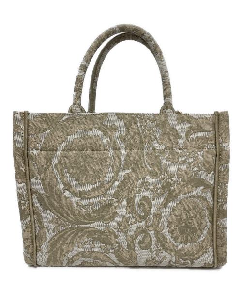 VERSACE（ヴェルサーチェ）VERSACE (ヴェルサーチェ) ショルダートートバッグ グレー×ベージュの古着・服飾アイテム
