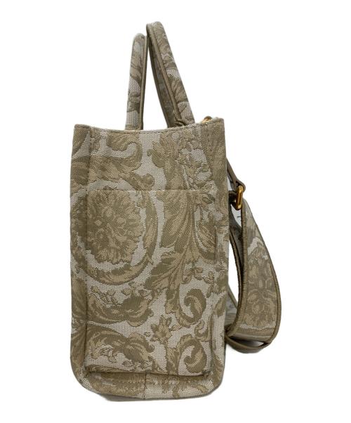 VERSACE（ヴェルサーチェ）VERSACE (ヴェルサーチェ) ショルダートートバッグ グレー×ベージュの古着・服飾アイテム