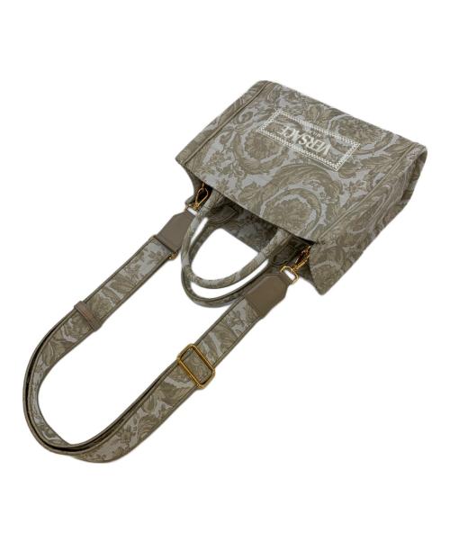 VERSACE（ヴェルサーチェ）VERSACE (ヴェルサーチェ) ショルダートートバッグ グレー×ベージュの古着・服飾アイテム