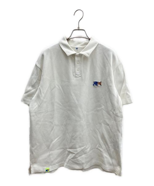 maison kitsune（メゾンキツネ）MAISON KITSUNE (メゾンキツネ) ADER error (アーダーエラー) 半袖ポロシャツ ホワイト サイズ:A2の古着・服飾アイテム