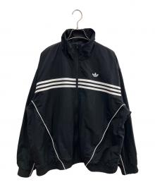 adidas（アディダス）の古着「ナイロンジャケットback logo Flames」｜ブラック