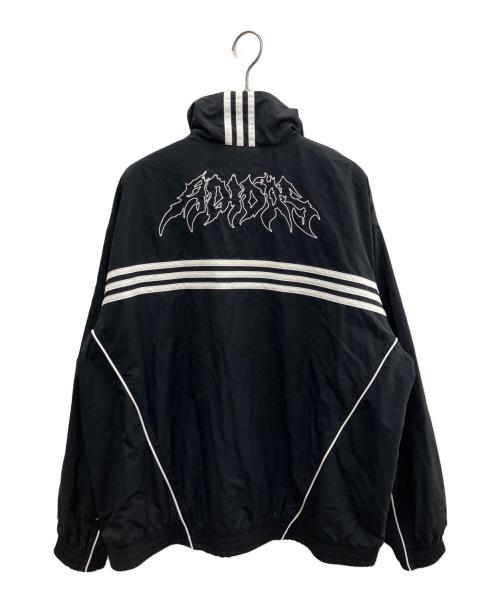 adidas（アディダス）adidas (アディダス) ナイロンジャケットback logo Flames ブラック サイズ:2XLの古着・服飾アイテム