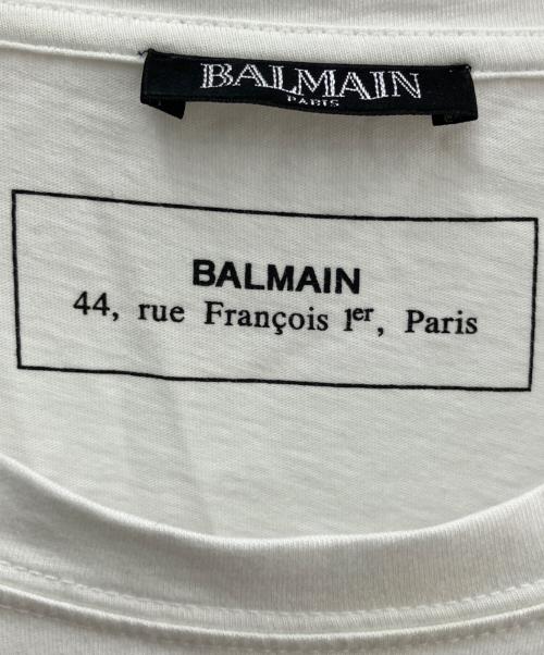 BALMAIN（バルマン）BALMAIN (バルマン) ボーダーロゴラインスウェット ホワイト×ブルー×ブラック サイズ:XXXLの古着・服飾アイテム