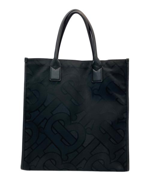 BURBERRY（バーバリー）BURBERRY (バーバリー) MONOGRAM RECYCLED POLYESTER JACQUARD TOTE ブラックの古着・服飾アイテム