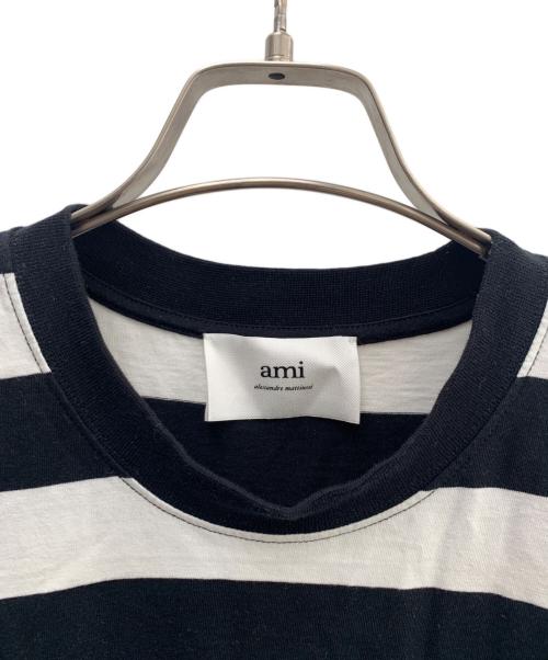 AMI Alexandre Mattiussi（アミアレクサンドルマテュッシ）AMI Alexandre Mattiussi (アミアレクサンドルマテュッシ) 半袖カットソー ホワイト×ブラック サイズ:Ｓの古着・服飾アイテム